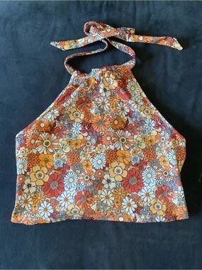 Floral Halter Crop Top